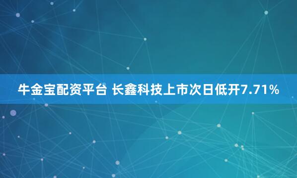 牛金宝配资平台 长鑫科技上市次日低开7.71%